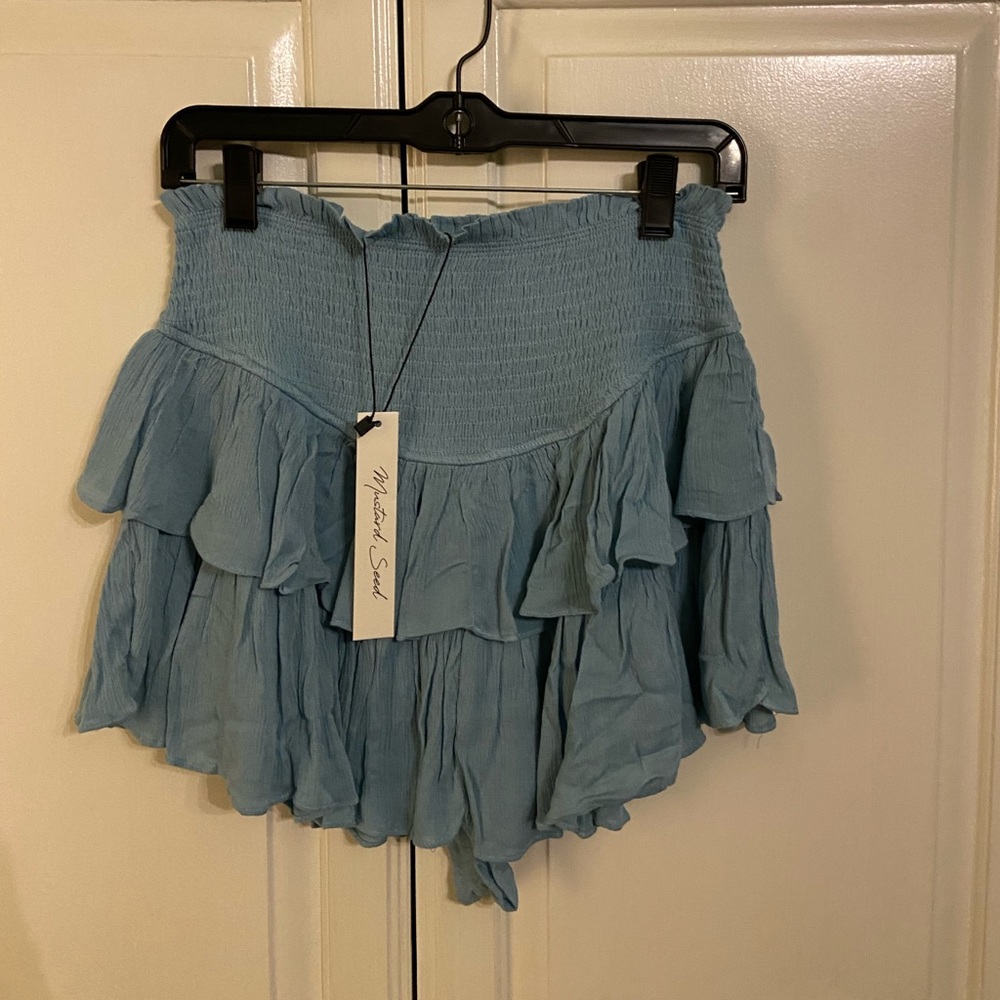 light blue skirt